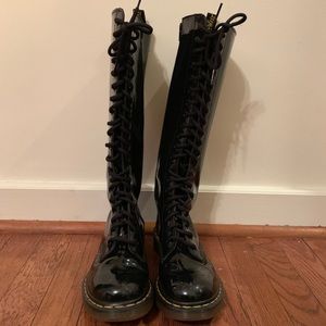 Dr. Marten Knee High 20-eye Lace-up Combat Boots